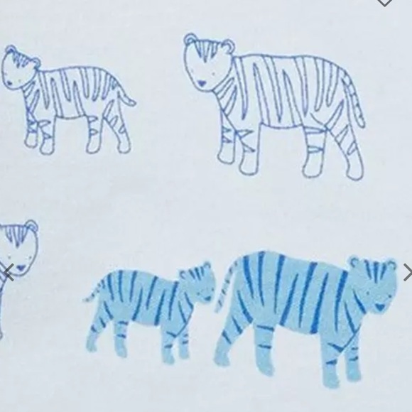 Janie and Jack blue short sleeve tiger onesie - Picture 2 of 5